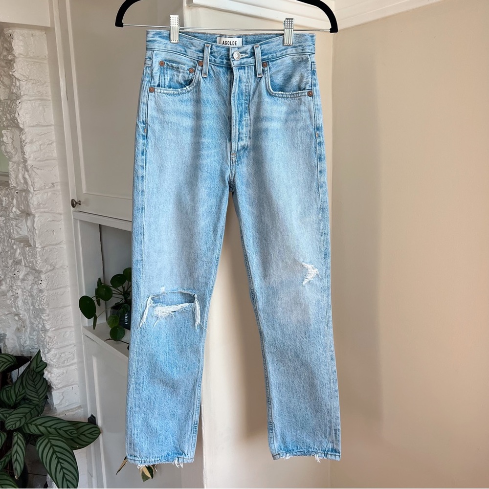 Agolde High-Rise Straight Leg Jeans